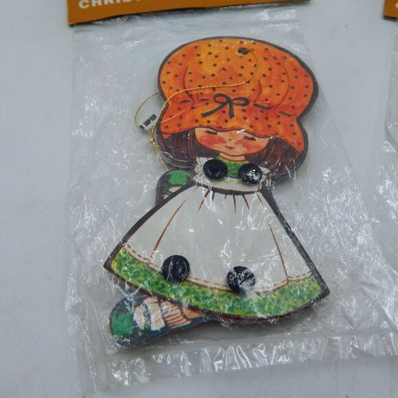 Vintage Woolworth Jointed Christmas Ornaments Mixed Lot of 5 Holly Hobbie NOS - Picture 5 of 13